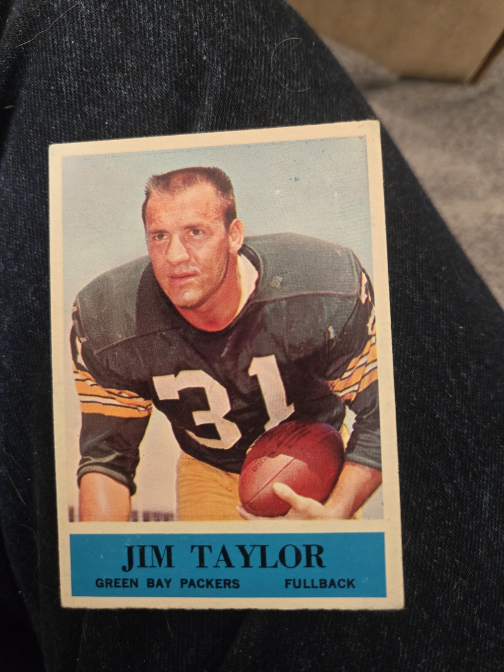 Vintage Football Trading Card - Green Bay Packers Fullback - Green/Gold